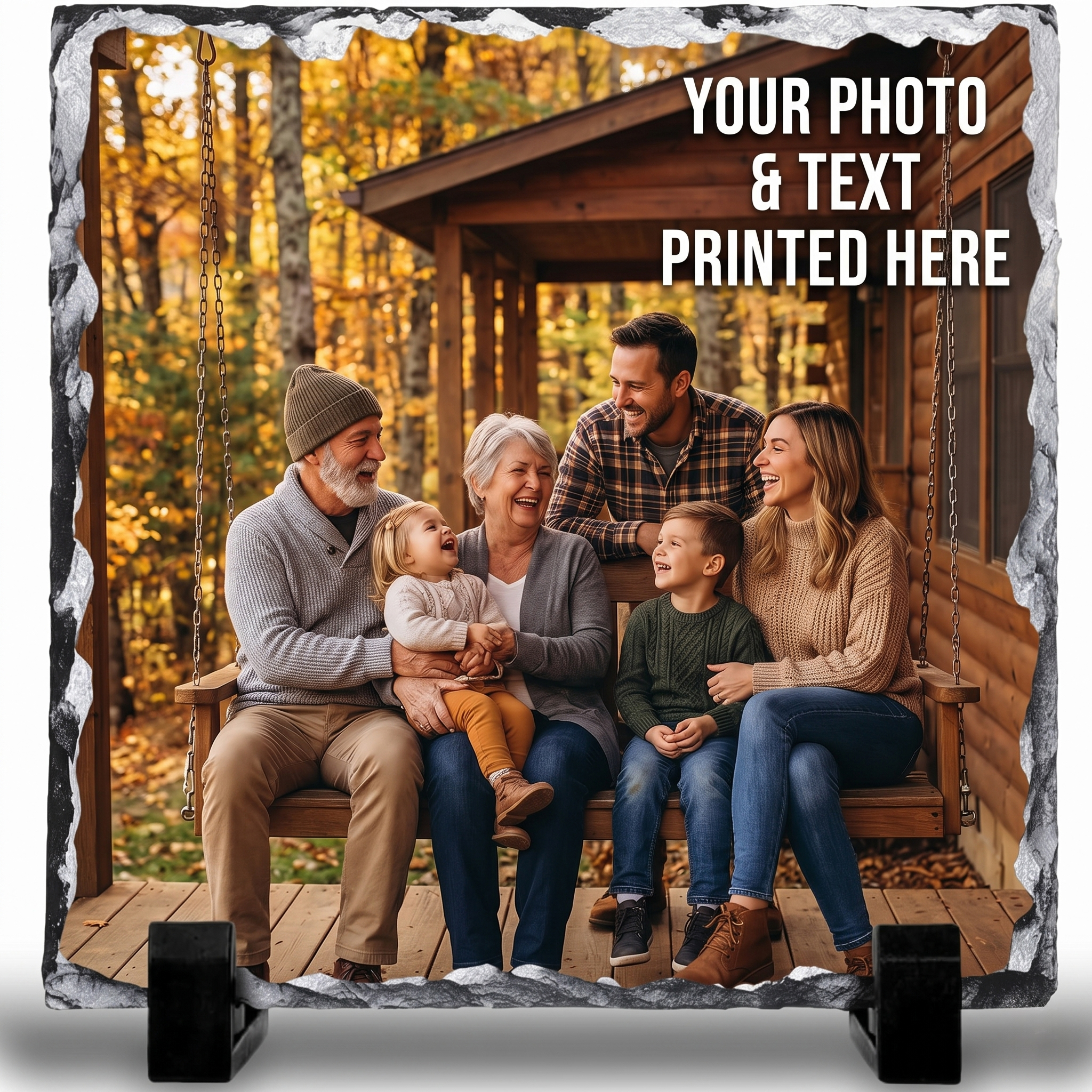 Personalised Photo Slate, Add your photo, text on custom Rock gift Slate