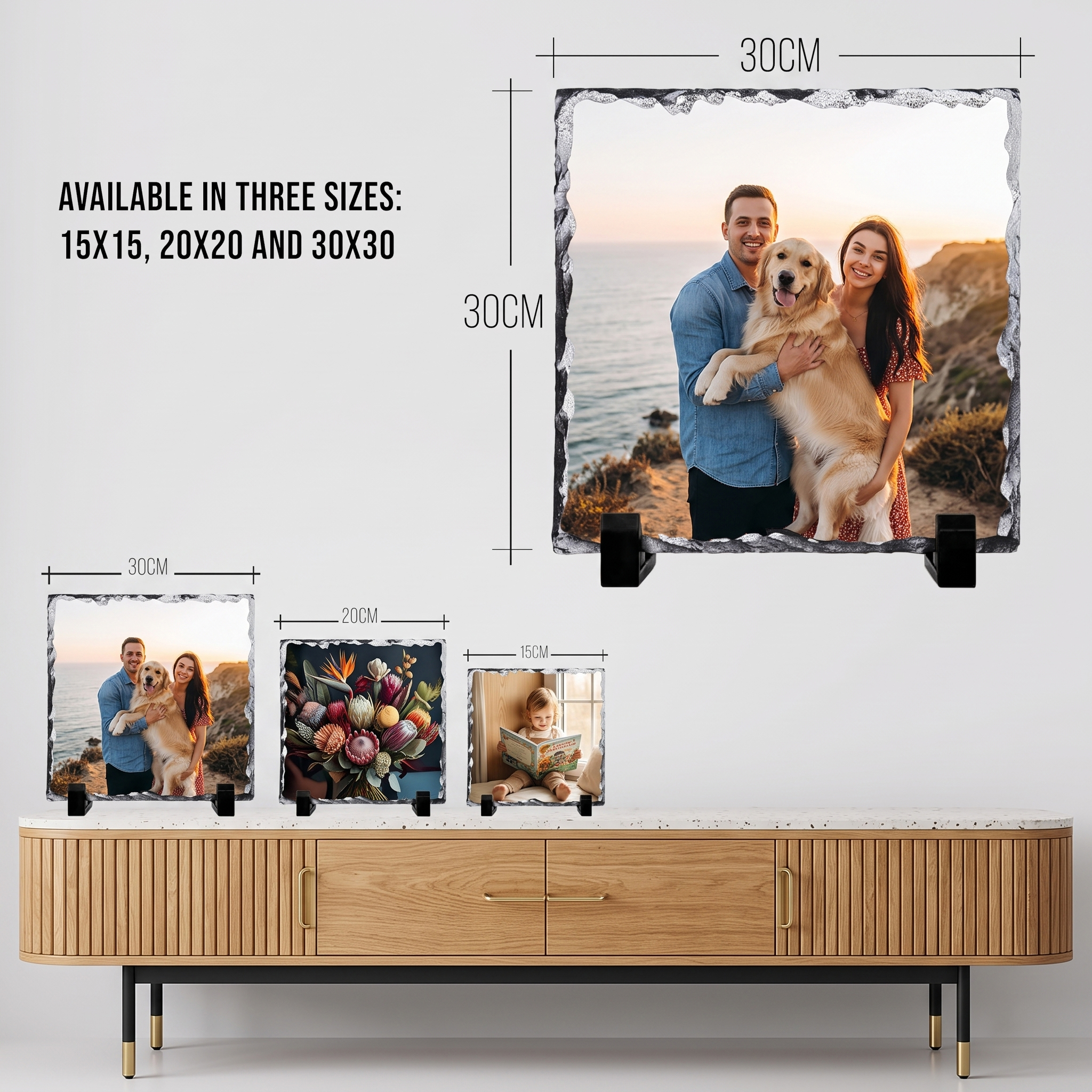 Personalised Photo Slate, Add your photo, text on custom Rock gift Slate - Image 3