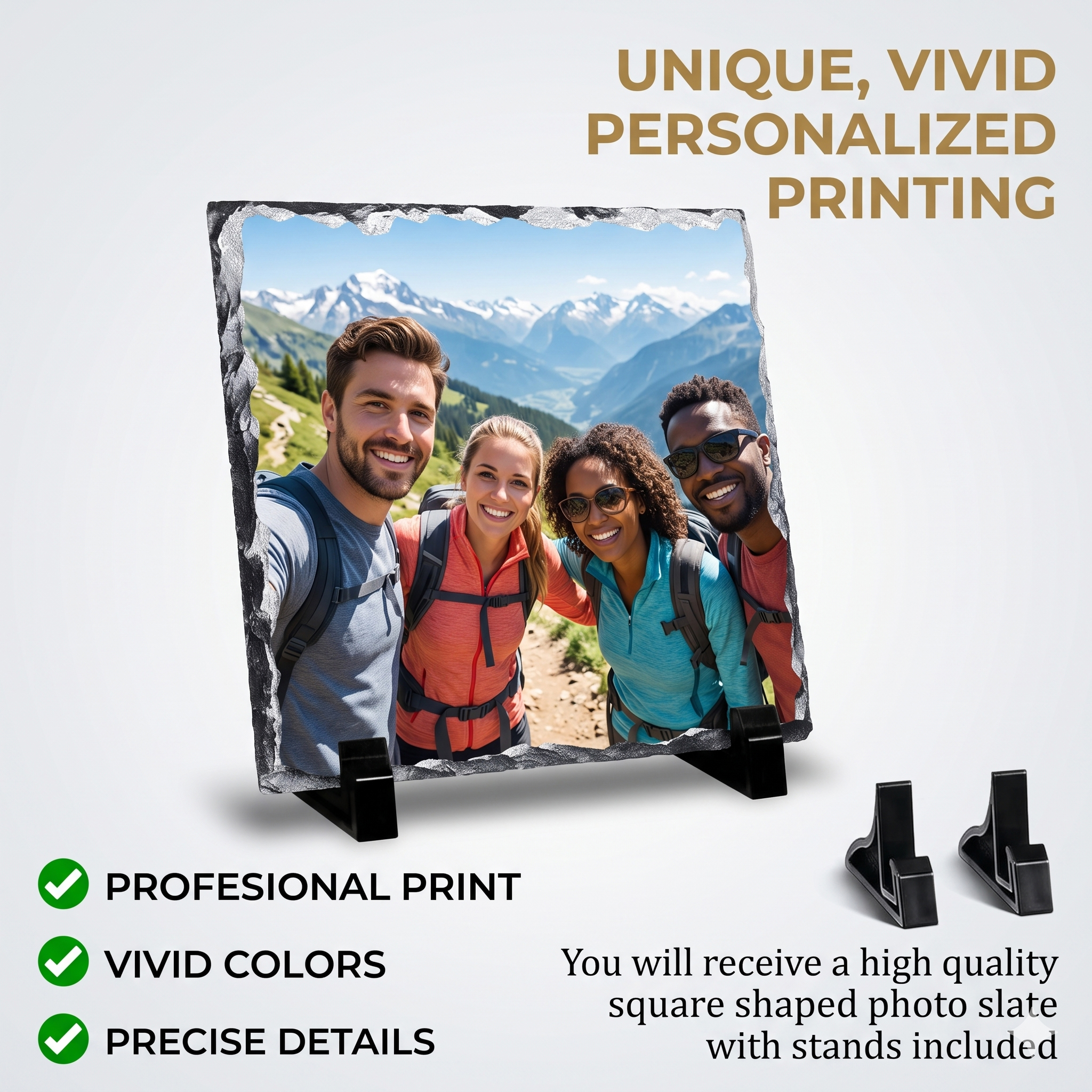 Personalised Photo Slate, Add your photo, text on custom Rock gift Slate - Image 5